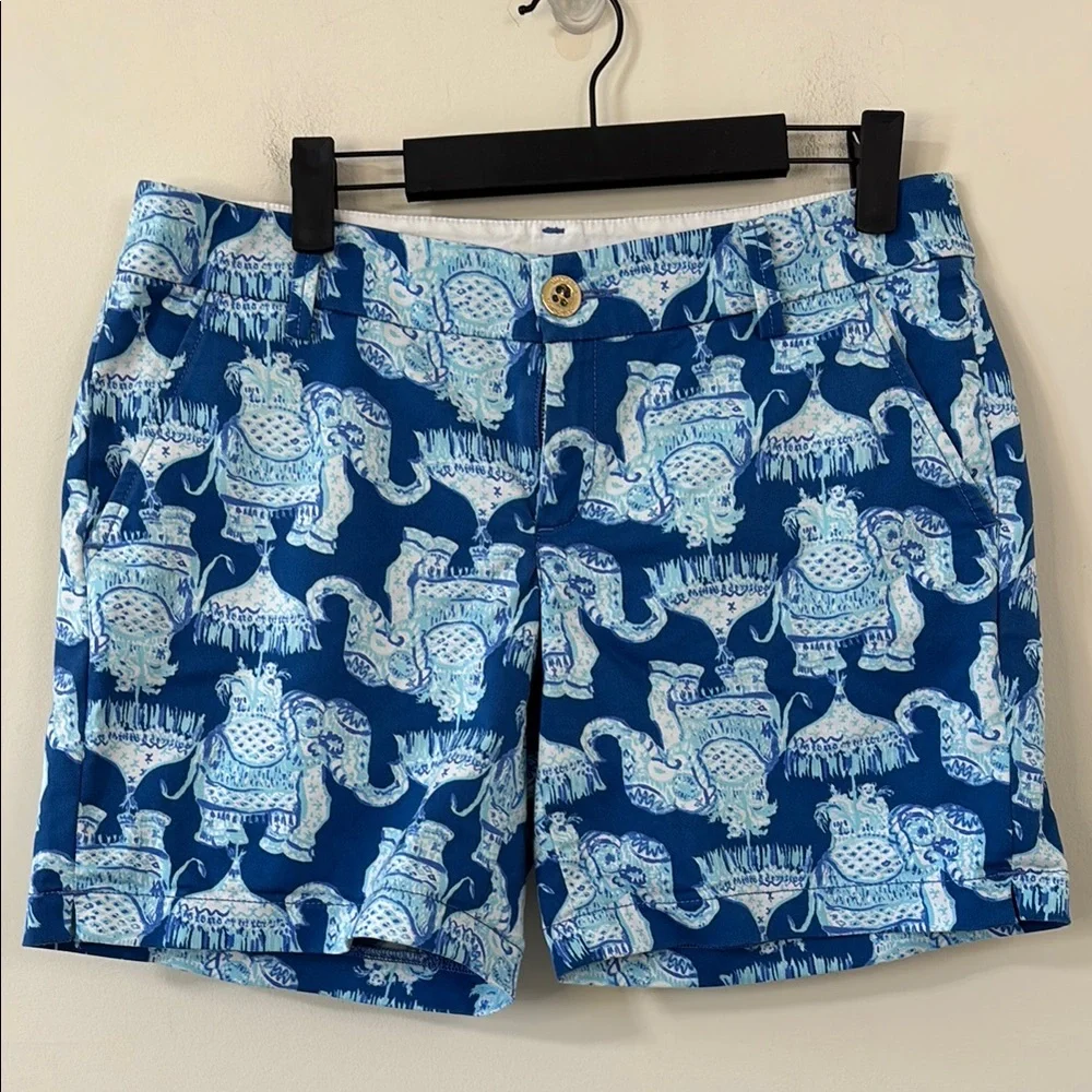Lilly Pulitzer The Jayne Stretch Short 7” Inseam Deep Indigo Joy Ride Size 4 - Picture 2 of 9